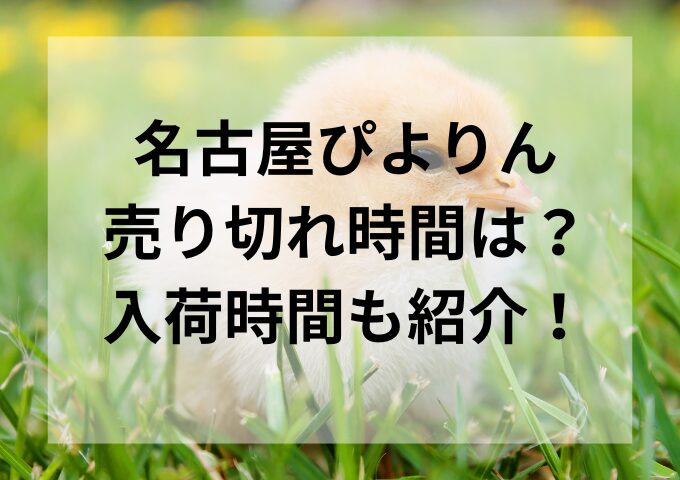 名古屋ぴよりん売り切れ時間は？入荷時間も紹介！